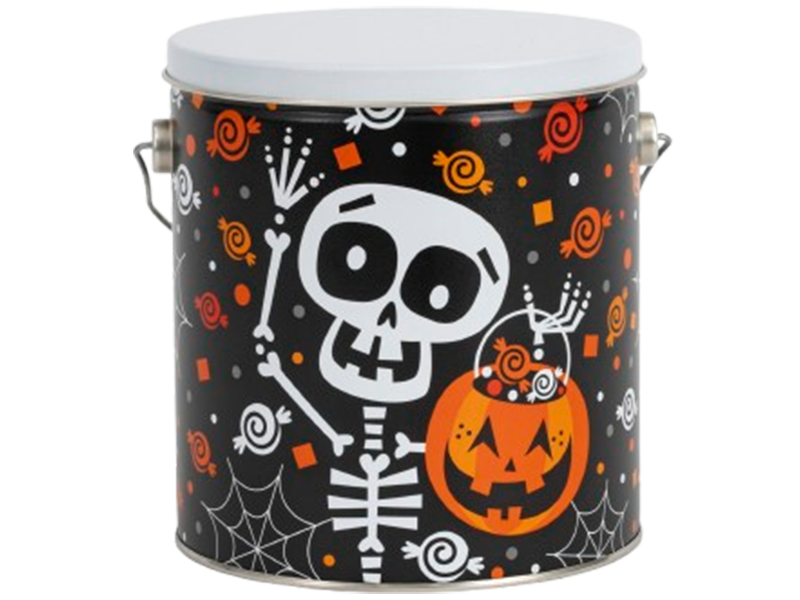 Unique Snacks Frightful 32 Count collectible gift tin filled with chocolate covered pretzels