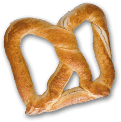 A golden brown soft pretzel