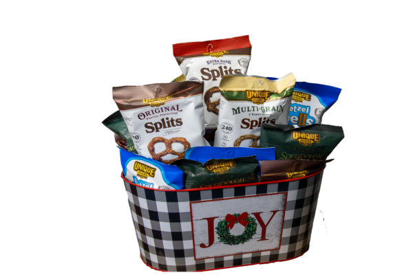 Holiday Plaid Color Joy Tin with Green wreath Image