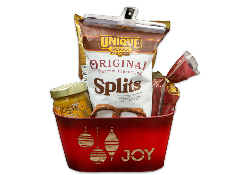 Red Joy Tin with unique snacks