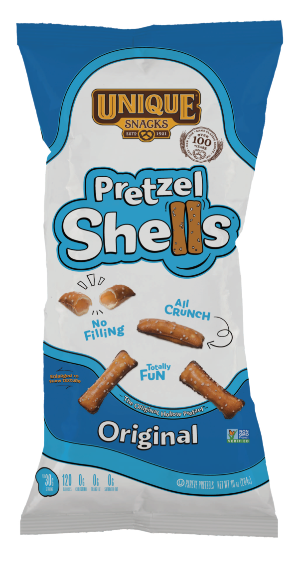 10oz bag of Unique Snacks Original Pretzel Shells