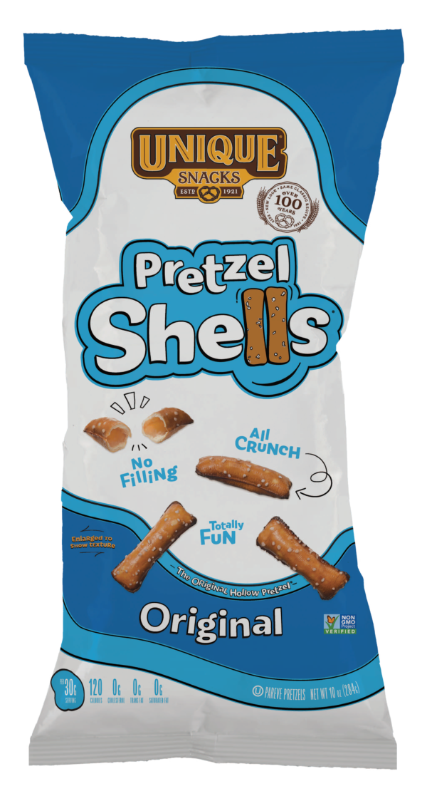 10oz bag of Unique Snacks Original Pretzel Shells