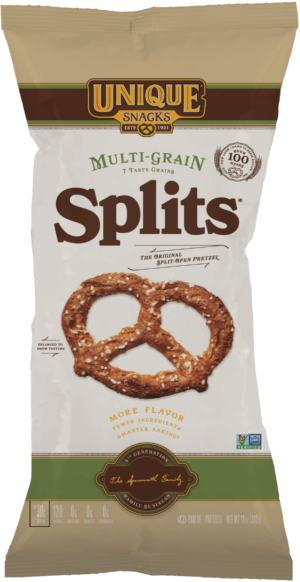 11oz bag of Unique Snacks Multi-Grain Splits