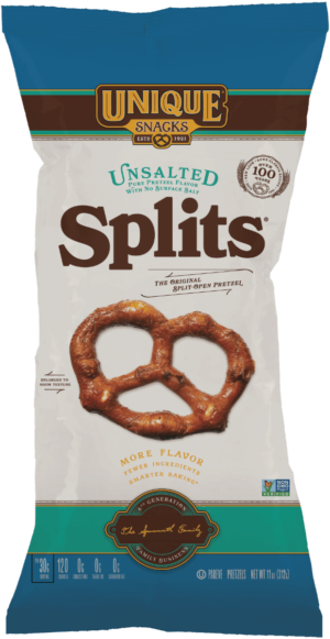 11oz bag of Unique Snacks Unsalted Splits