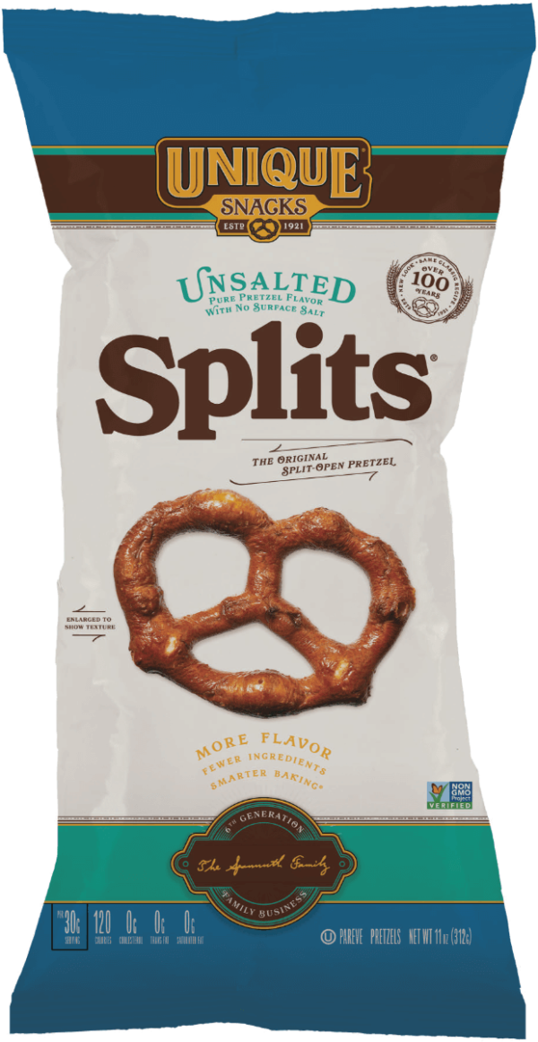 11oz bag of Unique Snacks Unsalted Splits