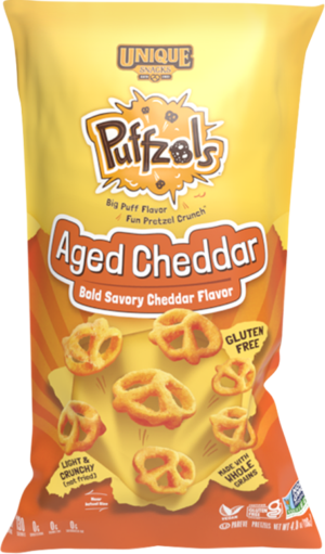 Aged Cheddar Puffzels Front of Bag