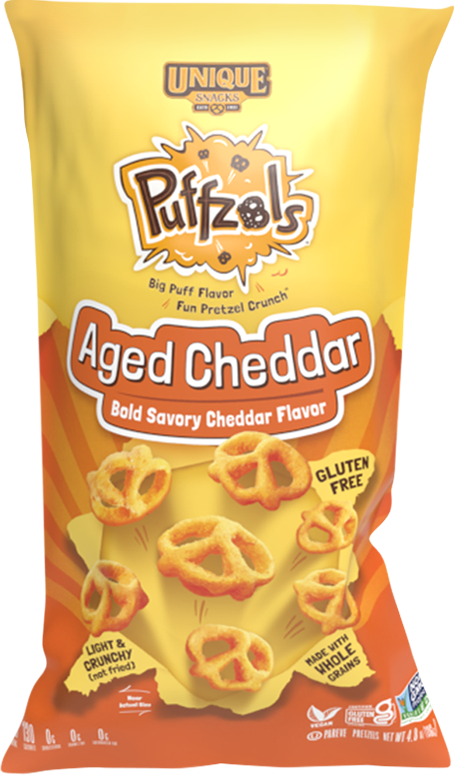 Aged Cheddar Puffzels Front of Bag