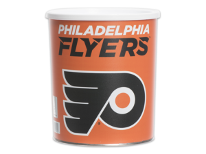 32-count flyers pail, logo and text of "Philadelphia Flyers" on pail