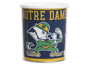 32-count notre dame pail, logo and text for "Notre Dame" on pail